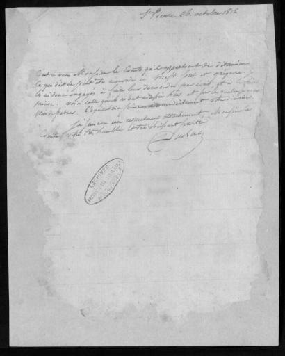 Correspondance entre Louis François Dubuc, intendant de la Martinique, et Vaugiraud, 26 octobre 1815-22 décembre 1817. - 12 pièces.